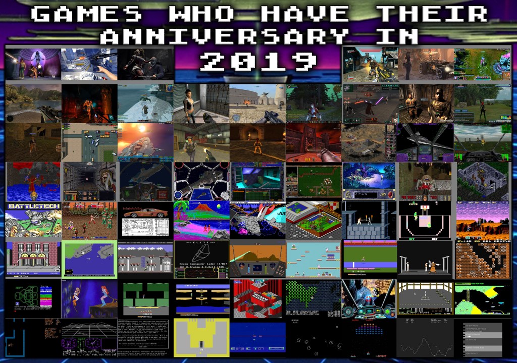 Games anniversaries in 2019 …